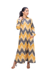 400-316 White Lotus "Coral" Women's long Shirt Maxi Dress