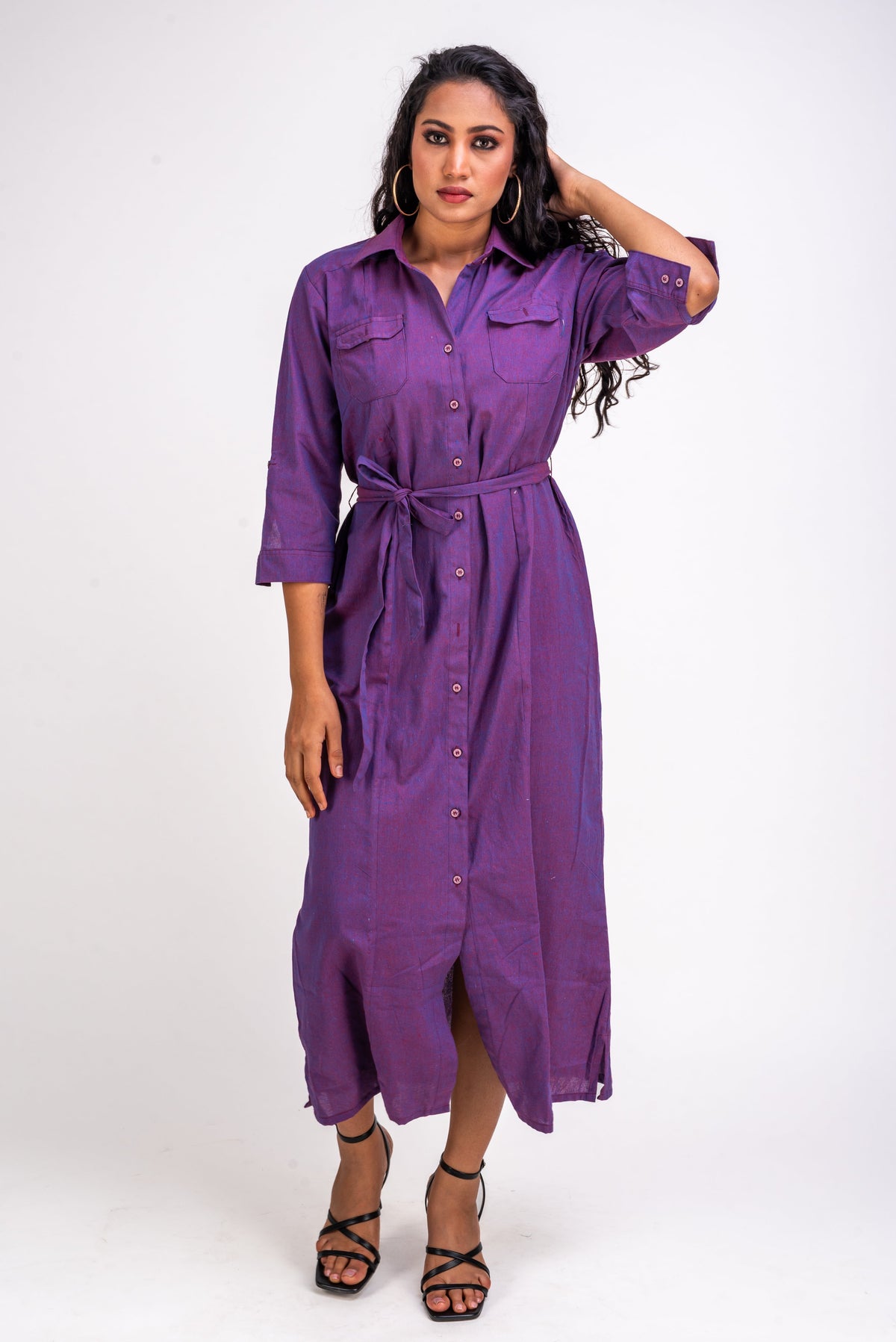 576-Purple White Lotus "Queen" women's Dress