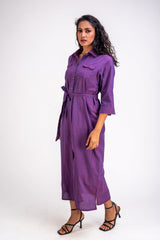 576-Purple White Lotus "Queen" women's Dress