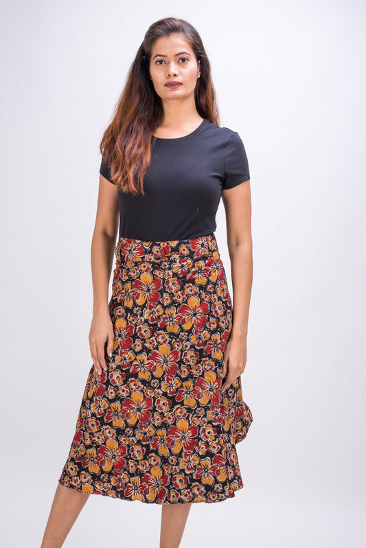 KK3005 Wrap Skirt - Big Flowers