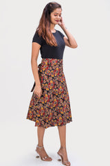 KK3005 Wrap Skirt - Big Flowers