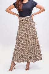 KK3002 "Wrap Skirt " -Daisy Black