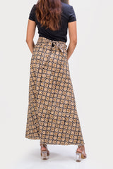 KK3012 Wrap Skirt - Circles Beige