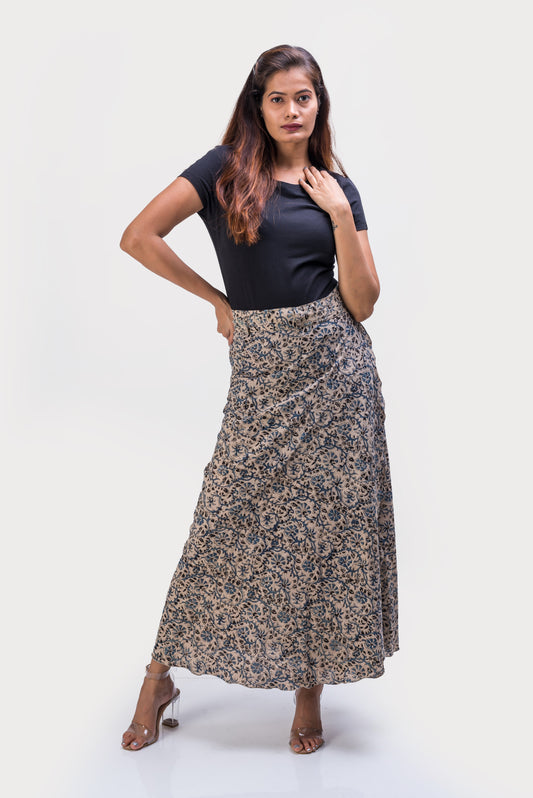 KK3016 Wrap Skirt - Blue Vine