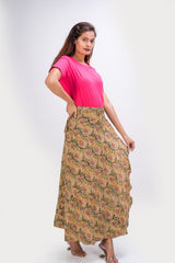 KK3014 Wrap Skirt - Flowers Yellow