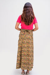 KK3014 Wrap Skirt - Flowers Yellow